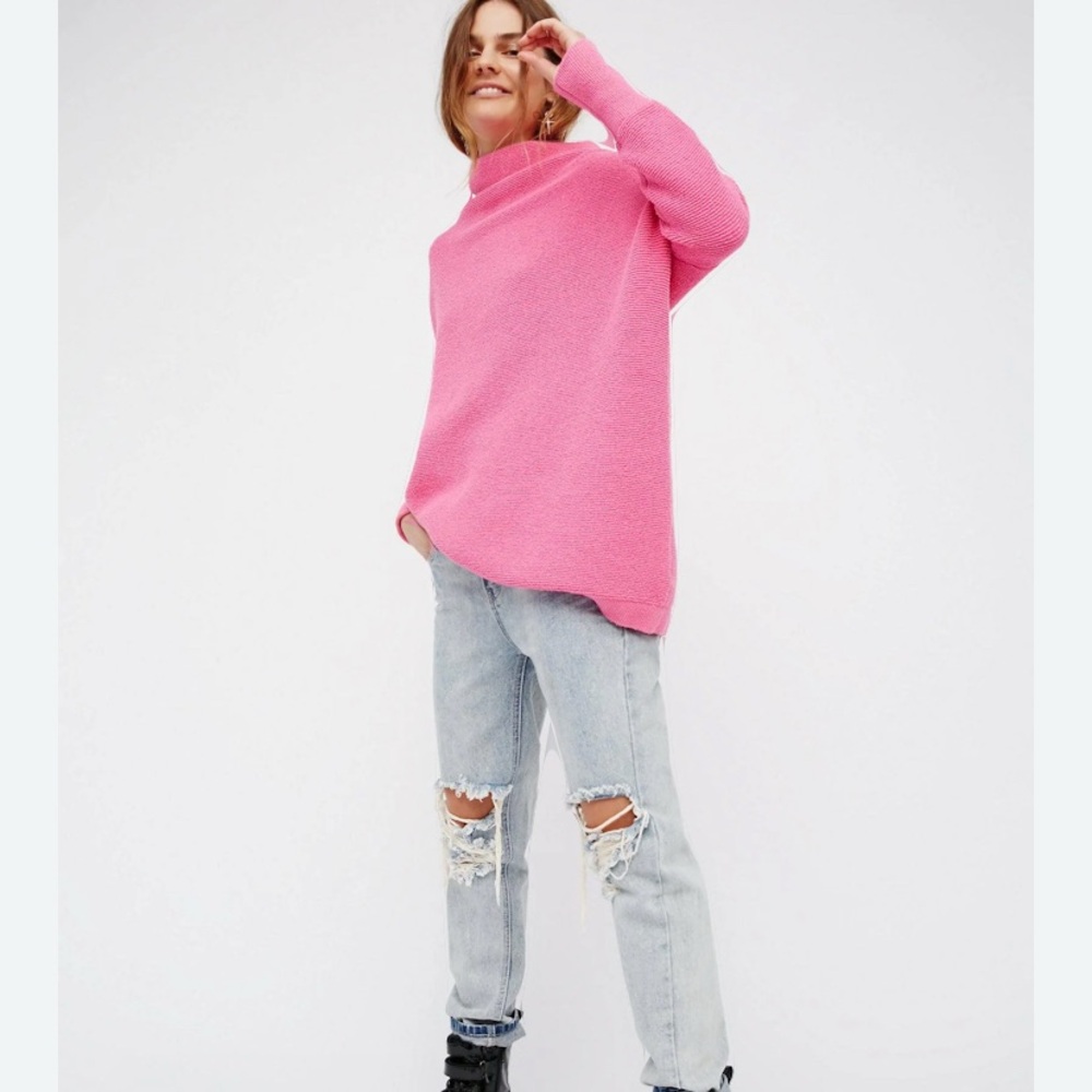Free People Pink Turtleneck Sweater